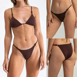 Free People Rhythm Ring Itsy Bikini Bottoms in Chocolate Size XL NWT $50